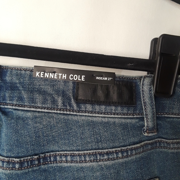 KENNETH COLE NY Perry Wash Raw Hem Button Fly Straight Leg Stretch Jeans 6 NWT - Picture 6 of 9